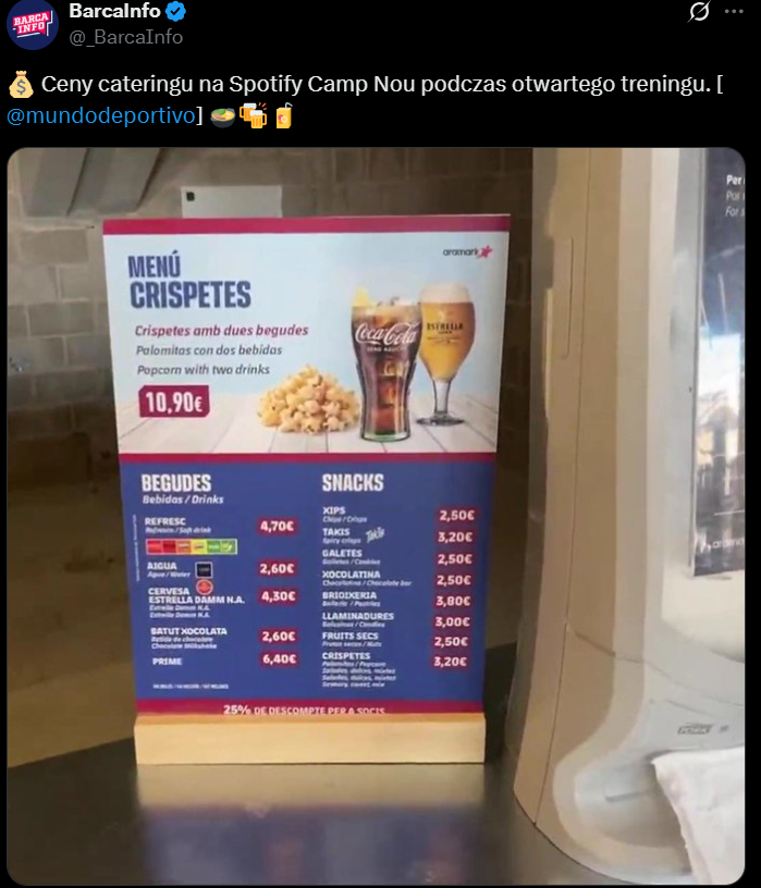 CENY JEDZENIA na nowym Camp Nou podczas otwartego treningu Barcy!